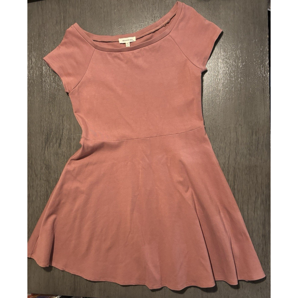 Monteau Solid Pink Dress Stretch Off-Shoulder Dress Size XL